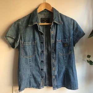 Short sleeve jean top